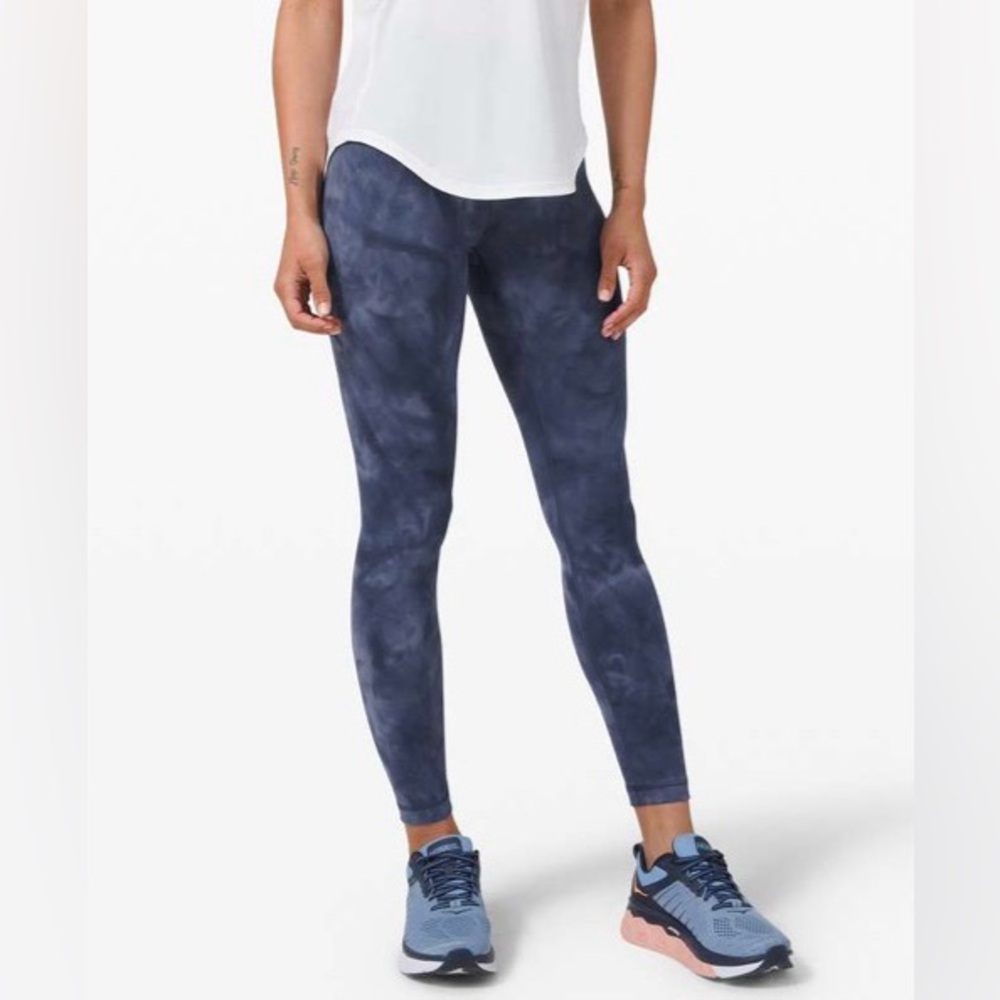 Lululemon Wunder Train 25” Leggings Diamond Dye Blue Gray 6 💎EUC Retail $118